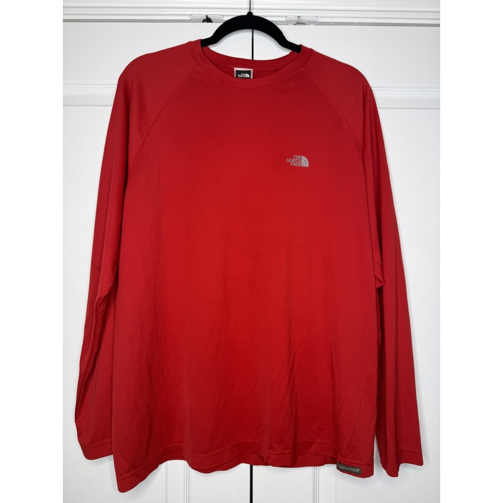 The North Face Shirt Mens Large Red VaporWick Long Sleeve Athletic Top Running